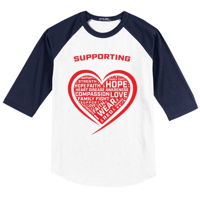 Gifts Clothes Products Wear Red Aunt Heart Disease Awareness Cool Gift Baseball Sleeve Shirt