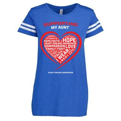 Gifts Clothes Products Wear Red Aunt Heart Disease Awareness Cool Gift Enza Ladies Jersey Football T-Shirt