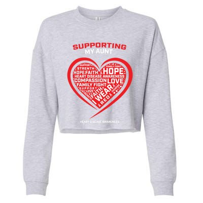 Gifts Clothes Products Wear Red Aunt Heart Disease Awareness Cool Gift Cropped Pullover Crew