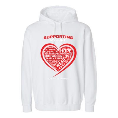 Gifts Clothes Products Wear Red Aunt Heart Disease Awareness Cool Gift Garment-Dyed Fleece Hoodie