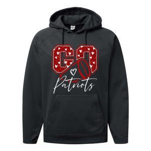 Go Cheer Patriots Design Gift Performance Fleece Hoodie