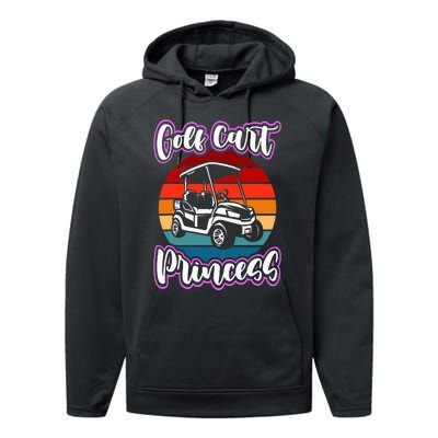 Golf Cart Princess Golfing Girl Golf Sport Performance Fleece Hoodie