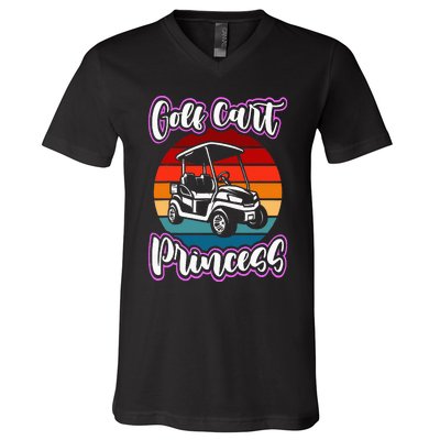 Golf Cart Princess Golfing Girl Golf Sport V-Neck T-Shirt