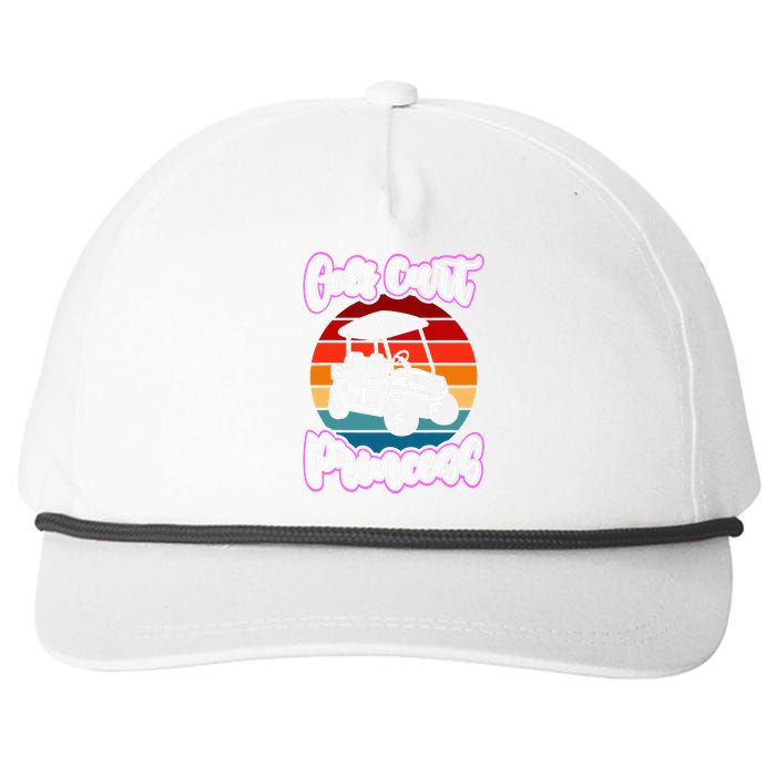 Golf Cart Princess Golfing Girl Golf Sport Snapback Five-Panel Rope Hat