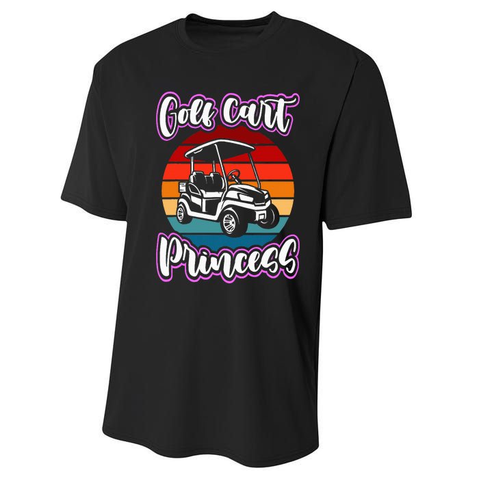 Golf Cart Princess Golfing Girl Golf Sport Performance Sprint T-Shirt