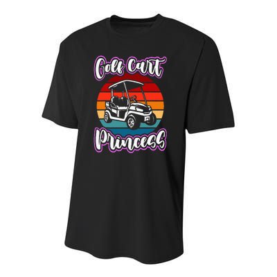 Golf Cart Princess Golfing Girl Golf Sport Youth Performance Sprint T-Shirt