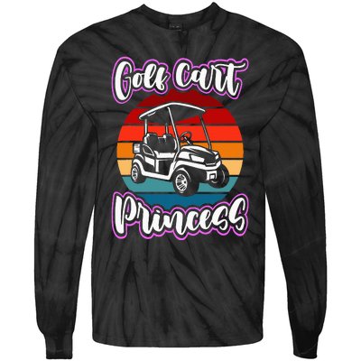 Golf Cart Princess Golfing Girl Golf Sport Tie-Dye Long Sleeve Shirt