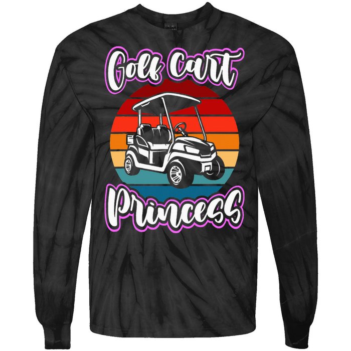 Golf Cart Princess Golfing Girl Golf Sport Tie-Dye Long Sleeve Shirt