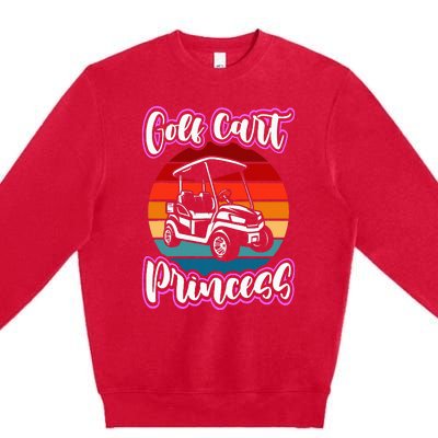 Golf Cart Princess Golfing Girl Golf Sport Premium Crewneck Sweatshirt