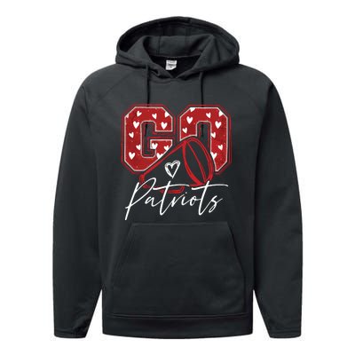 Go Cheer Patriots Design Gift Performance Fleece Hoodie