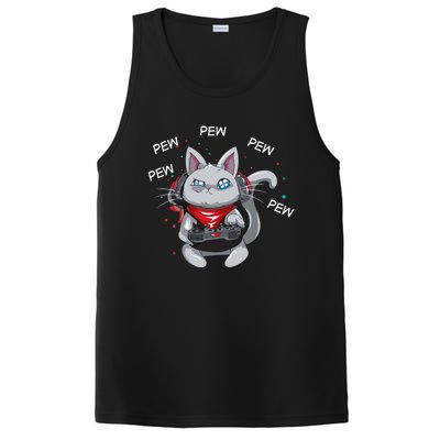 Gamer Cat Pew Pew Pew Cute Cat Funny Animal Kitty Cats Gift PosiCharge Competitor Tank