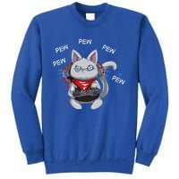 Gamer Cat Pew Pew Pew Cute Cat Funny Animal Kitty Cats Gift Sweatshirt