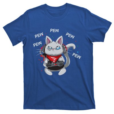 Gamer Cat Pew Pew Pew Cute Cat Funny Animal Kitty Cats Gift T-Shirt