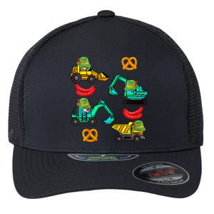 German Construction Pretzel Sausage Oktoberfest Flexfit Unipanel Trucker Cap