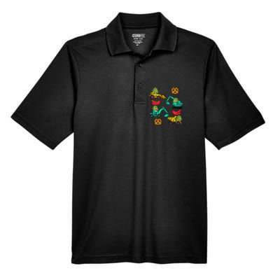 German Construction Pretzel Sausage Oktoberfest Men's Origin Performance Piqué Polo