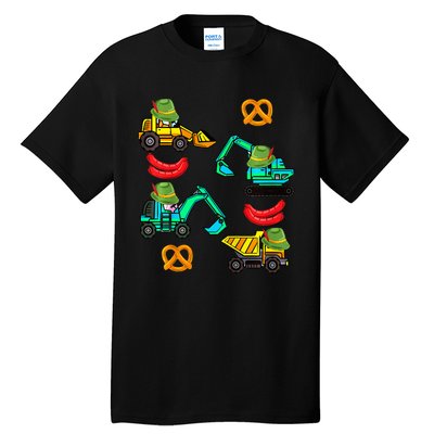 German Construction Pretzel Sausage Oktoberfest Tall T-Shirt