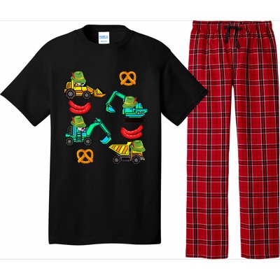 German Construction Pretzel Sausage Oktoberfest Pajama Set