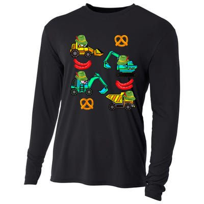 German Construction Pretzel Sausage Oktoberfest Cooling Performance Long Sleeve Crew