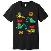 German Construction Pretzel Sausage Oktoberfest Premium T-Shirt