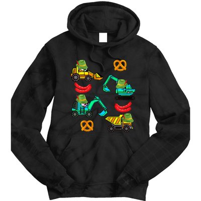 German Construction Pretzel Sausage Oktoberfest Tie Dye Hoodie