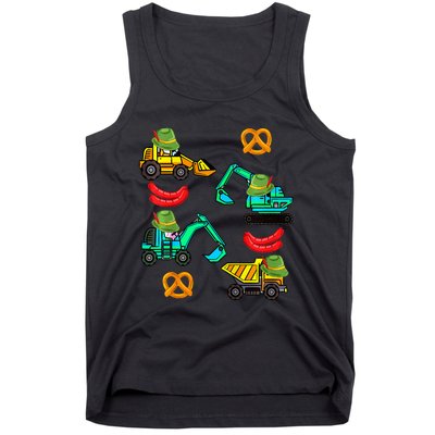 German Construction Pretzel Sausage Oktoberfest Tank Top