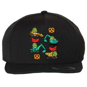 German Construction Pretzel Sausage Oktoberfest Wool Snapback Cap