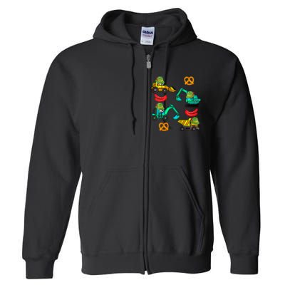 German Construction Pretzel Sausage Oktoberfest Full Zip Hoodie