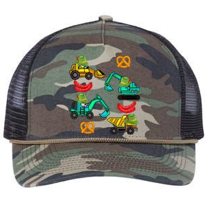 German Construction Pretzel Sausage Oktoberfest Retro Rope Trucker Hat Cap