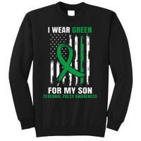 Green Cerebral Palsy Awareness American Flag Cp Mom Dad Son Sweatshirt