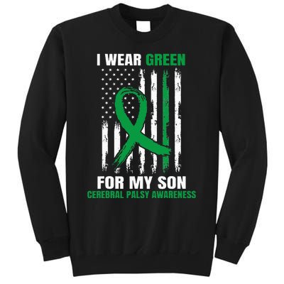 Green Cerebral Palsy Awareness American Flag Cp Mom Dad Son Sweatshirt