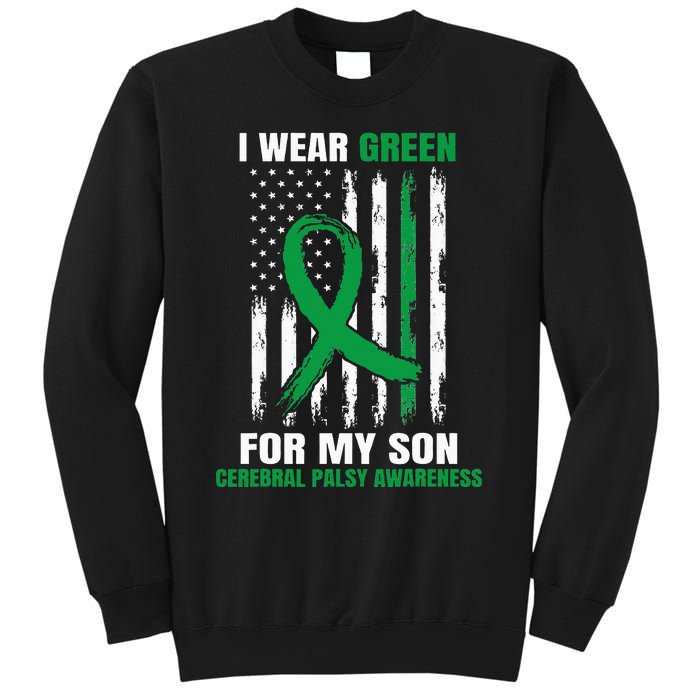 Green Cerebral Palsy Awareness American Flag Cp Mom Dad Son Sweatshirt