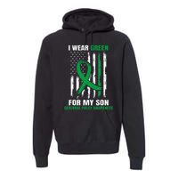 Green Cerebral Palsy Awareness American Flag Cp Mom Dad Son Premium Hoodie