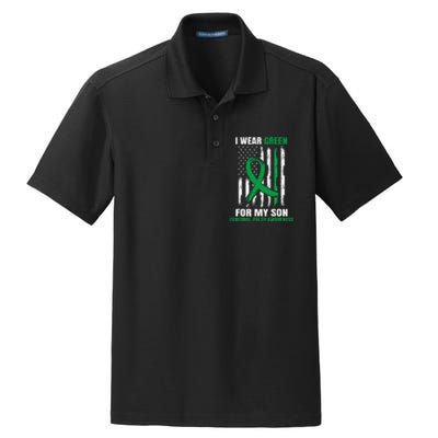 Green Cerebral Palsy Awareness American Flag Cp Mom Dad Son Dry Zone Grid Polo