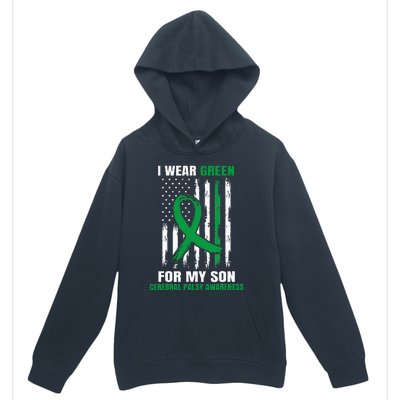 Green Cerebral Palsy Awareness American Flag Cp Mom Dad Son Urban Pullover Hoodie