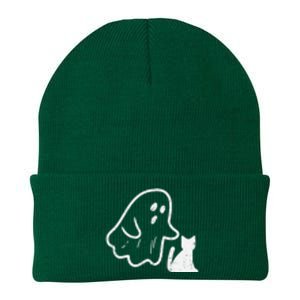 Ghost Cat Pocket Funny Halloween Costume Knit Cap Winter Beanie