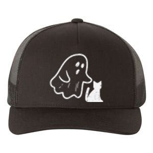 Ghost Cat Pocket Funny Halloween Costume Yupoong Adult 5-Panel Trucker Hat