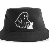 Ghost Cat Pocket Funny Halloween Costume Sustainable Bucket Hat