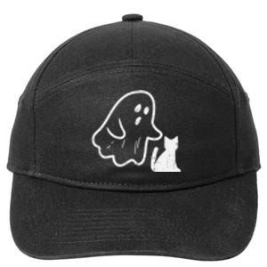 Ghost Cat Pocket Funny Halloween Costume 7-Panel Snapback Hat