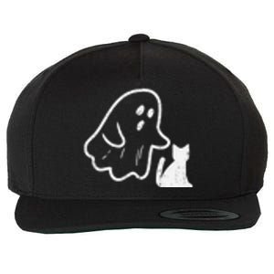 Ghost Cat Pocket Funny Halloween Costume Wool Snapback Cap