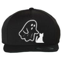 Ghost Cat Pocket Funny Halloween Costume Wool Snapback Cap