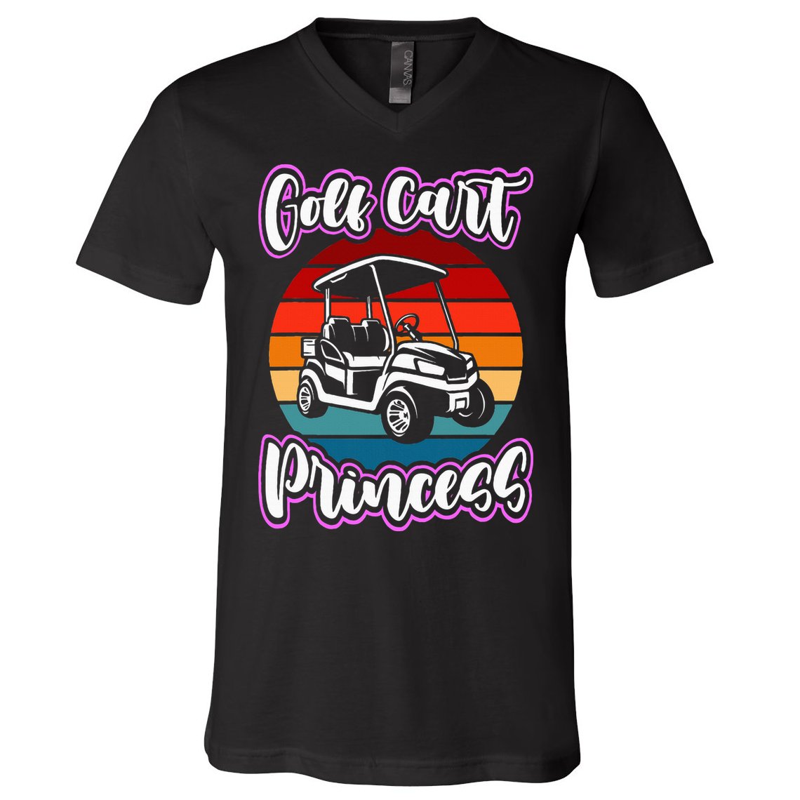 Golf Cart Princess Golfing Girl Golf Sport Lover Golfer V-Neck T-Shirt