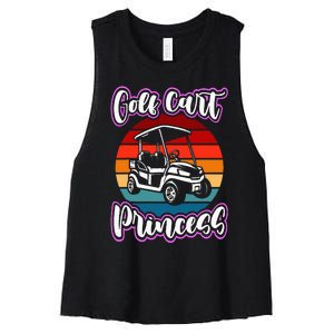 Golf Cart Princess Golfing Girl Golf Sport Lover Golfer Women's Racerback Cropped Tank