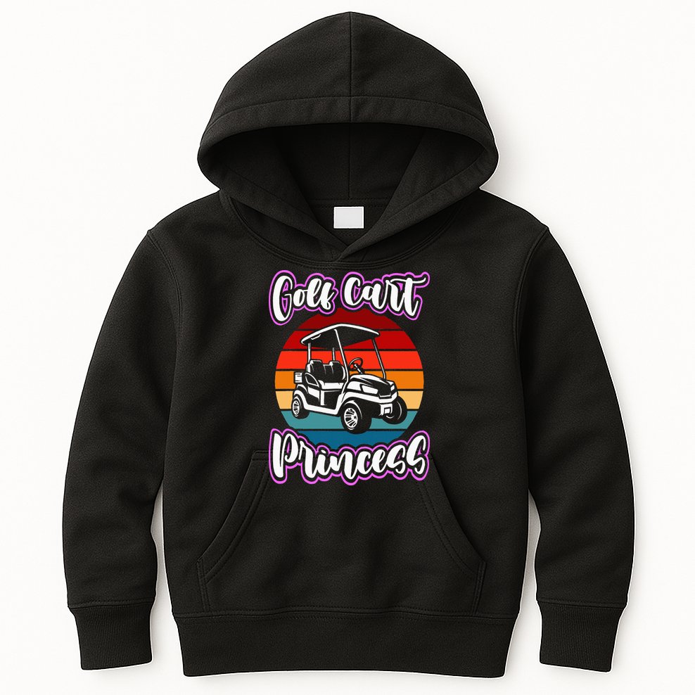 Golf Cart Princess Golfing Girl Golf Sport Lover Golfer Kids Hoodie