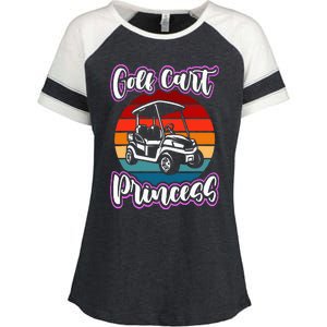 Golf Cart Princess Golfing Girl Golf Sport Lover Golfer Enza Ladies Jersey Colorblock Tee