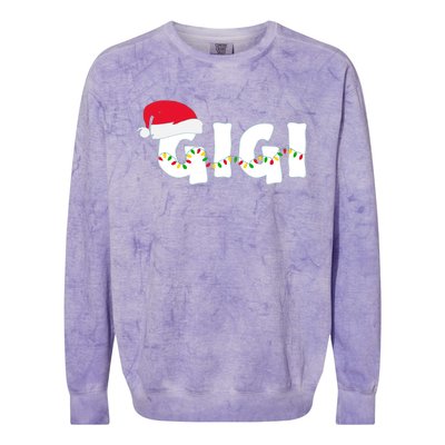 Gigi Christmas Pajama Family Matching Santa Hat Gift Colorblast Crewneck Sweatshirt