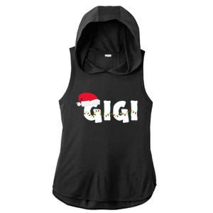 Gigi Christmas Pajama Family Matching Santa Hat Gift Ladies PosiCharge Tri-Blend Wicking Draft Hoodie Tank