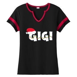 Gigi Christmas Pajama Family Matching Santa Hat Gift Ladies Halftime Notch Neck Tee