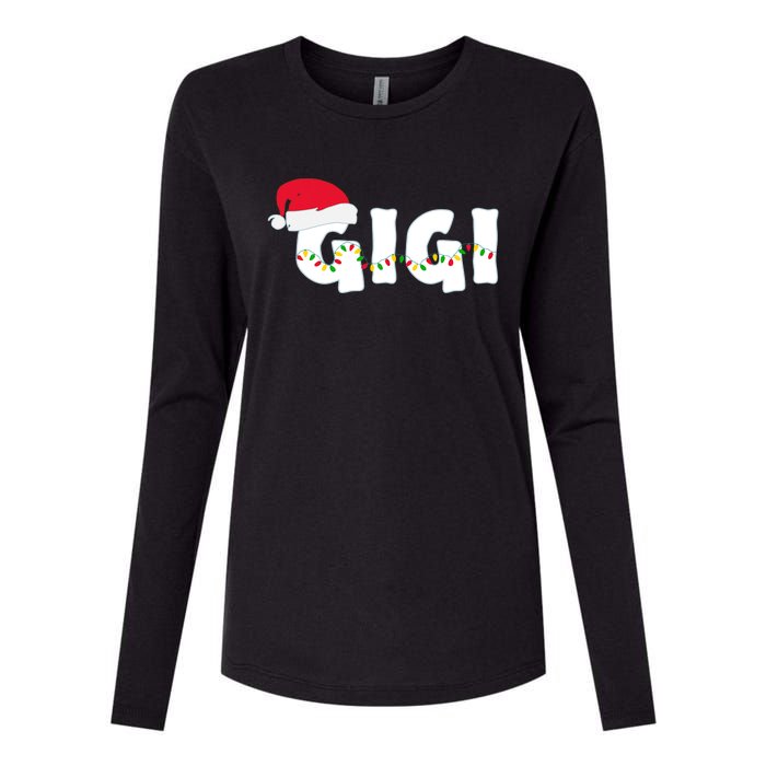 Gigi Christmas Pajama Family Matching Santa Hat Gift Womens Cotton Relaxed Long Sleeve T-Shirt