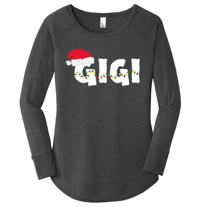 Gigi Christmas Pajama Family Matching Santa Hat Gift Women's Perfect Tri Tunic Long Sleeve Shirt