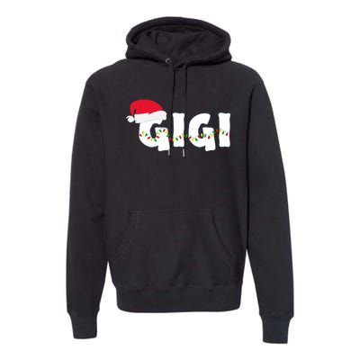 Gigi Christmas Pajama Family Matching Santa Hat Gift Premium Hoodie